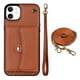 thumbnail image 1 of Crossbody PU Leather Wallet Case For IPhone 14 13 12 Mini 11 Pro X XS Max XR 8 7 SE 2020 2022 Card Slots Magnetic Lanyard Phone Cover, 1 of 5