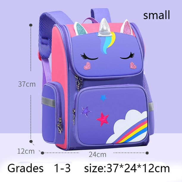 Kid Backpack for Girl Rainbow Unicorn Print Teen School Bag for 2-16Y Cute Kawaii Children Girl Backpack Waterproof BookBag