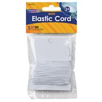 Cordón Elástico Para Beads Creativity Street, 1,2 Mm X 22,86 M, Color Blanco