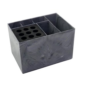 Ioensy - Organizador De Salón, Clips, Cepillo, Caja De Herramientas De Corte De Pelo Para Baño, Hotel, Oficina, Patrón De Mármol Oscuro
