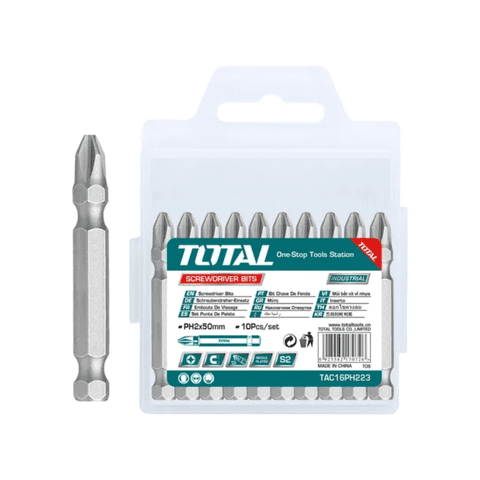 Set 10 Puntas Ph2 Magnetico P/ Atornillador Industrial Total