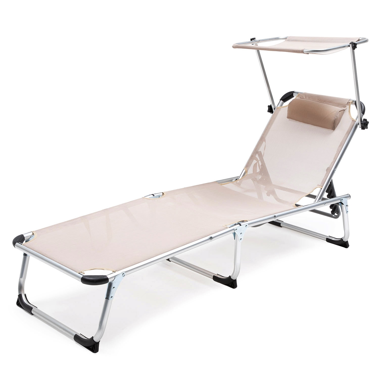 Reposera Plegable Con Techo Relan Areia Reclinable