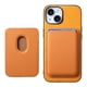 thumbnail image 3 of Funda de Cuero Magnética con Tarjetero para iPhone 14 Cubierta Delgada Amarillo, 3 of 5