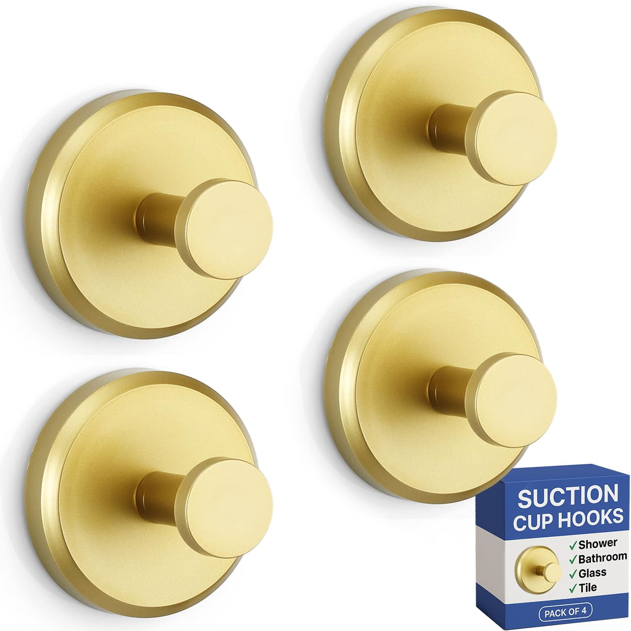 Ganchos Con Ventosa Home So Para Ducha, Baño O Cocina (paquete De 4)