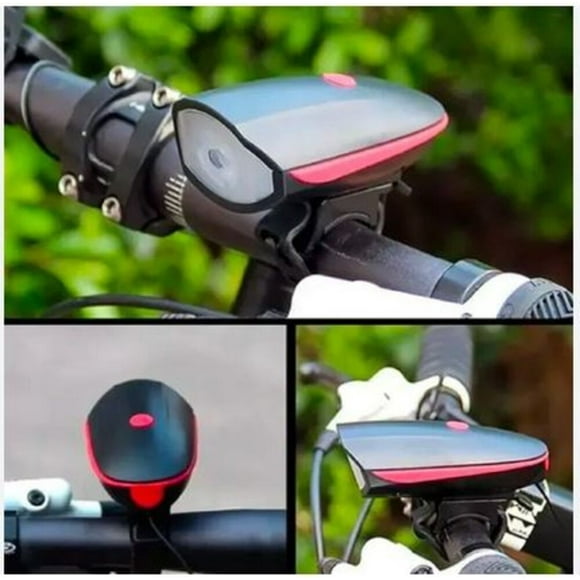 Luz bicicleta recargable Bocina usb 250 lms Color Negro