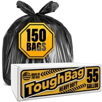 Bolsas De Basura Toughbag 208-227 L, Resistentes, 150 Unidades, Negras