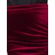 thumbnail image 5 of Falda de Terciopelo con Fruncido de Cintura Alta para Mujer INSPIRE CHIC, Formal, de Noche, Cóctel, Midi, Lápiz, L Burdeos, 5 of 6