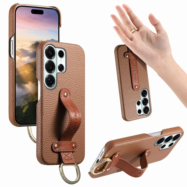 Funda FOXDOCK para Samsung Galaxy S26 Ultra con soporte ajustable, anillo de anclaje y protección avanzada-marrón