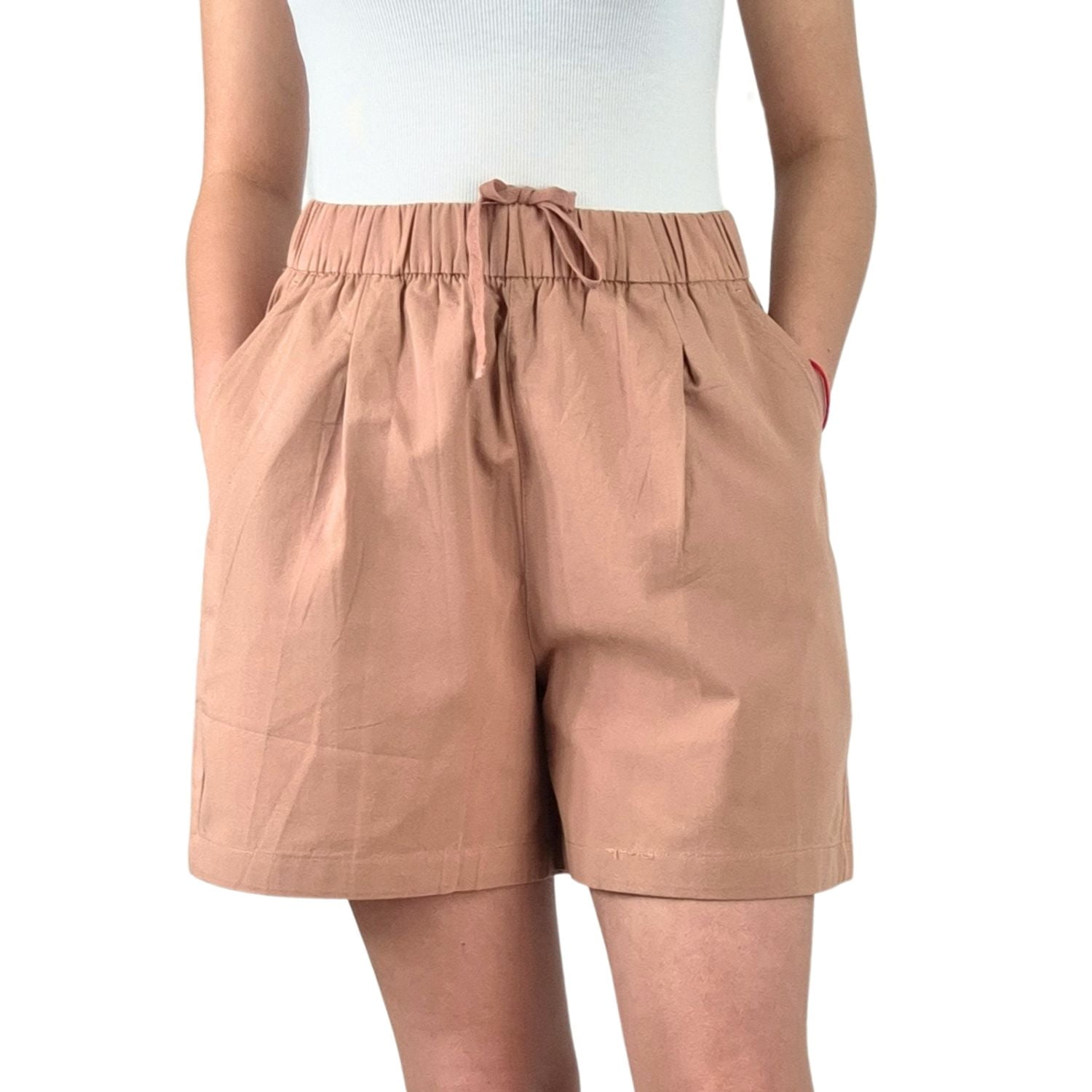 Likeshop - Short Mujer Premium Casual Formal Tela Algodon Lavado Tiro Alto 411