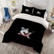 thumbnail image 1 of 3pcs Rock Cat Print Bedding Set Soft Light Beige-Friendly Polyester Fabric, 1 of 1