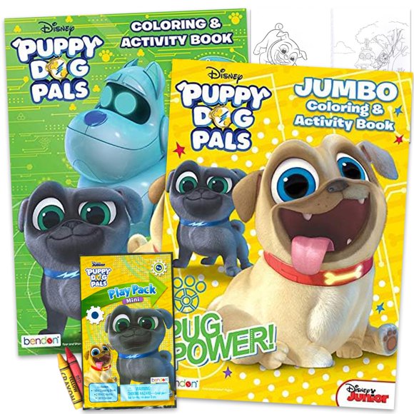 Set de 2 libros para colorear de Puppy Dog Pals + Pack de juego