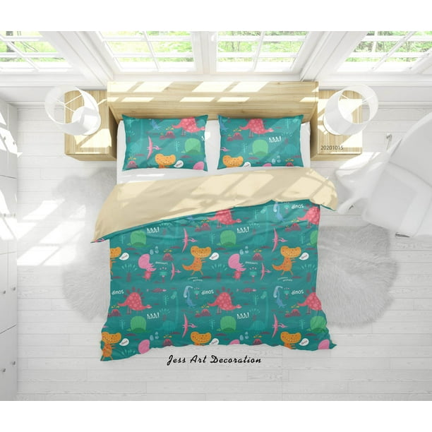 3D de dibujos animados de animales Dinasours Patrón Funda de edredón Juego de Ropa de Cama Funda Nórdica