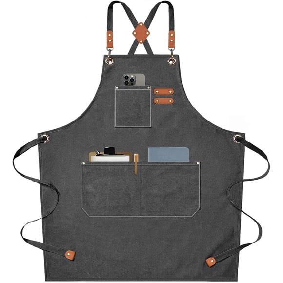 Delantal De Lona Apron Chef Para Hombre Y Mujer Color Gris