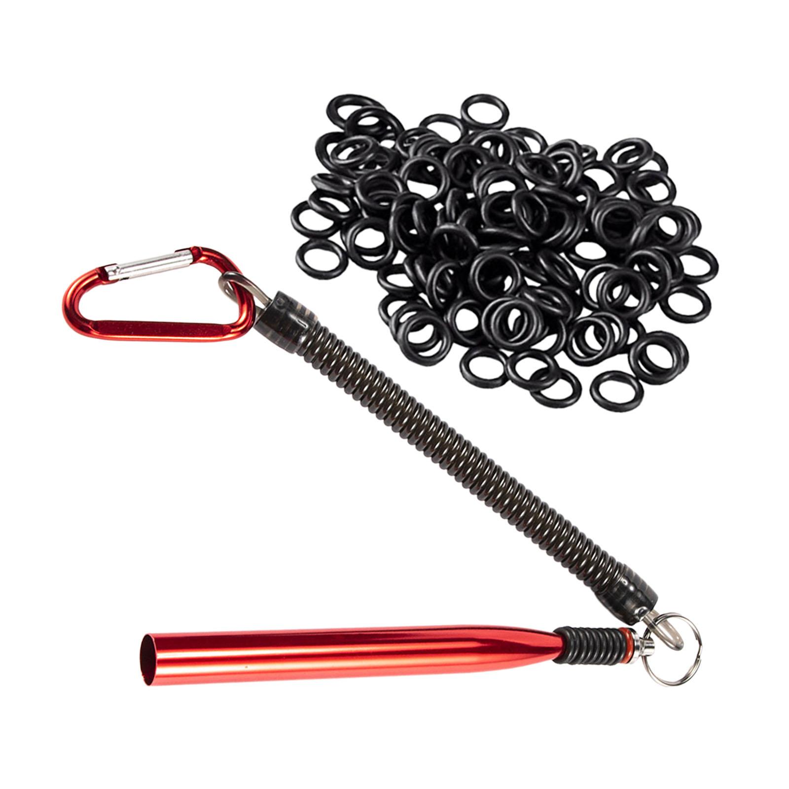 Ioensy - Herramienta Wacky Rig Con 100 Juntas Tóricas Con Llavero Herramienta De Gusano Loco De Aleación De Aluminio Rojo