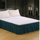 thumbnail image 1 of suxuMhao Falda de Cama Elástica Envolvente con Volantes Tamaño Full, Verde Oscuro - Colchón de 54x75 Pulgadas Compatible con Caída de 15 Pulgadas, Falda de Ropa de Cama de 1 Pieza para Decoración de, 1 of 3