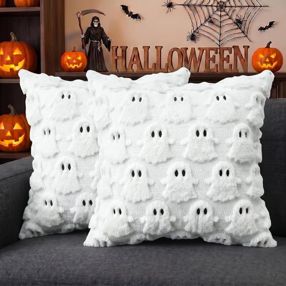 Funda de cojín AVOIN Halloween Ghost 18 x 18, juego de 2