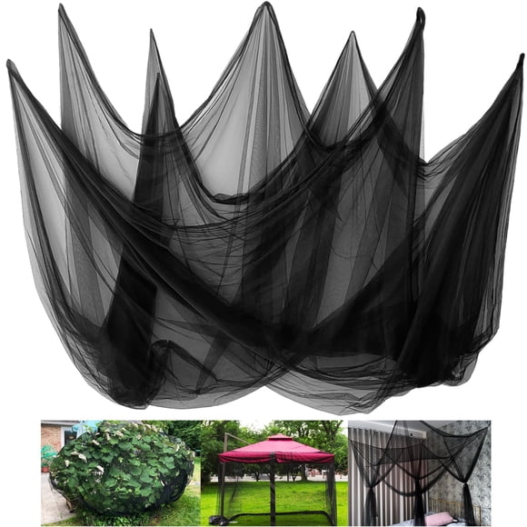 Malla mosquitera Alaeseje de poliéster negra de 3 × 15 m