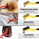thumbnail image 5 of Juego de 3 cepillos de alambre con cerdas de nailon, latón y acero inoxidable con mango curvo para eliminar óxido, suciedad y pintura con limpieza profunda., 5 of 7