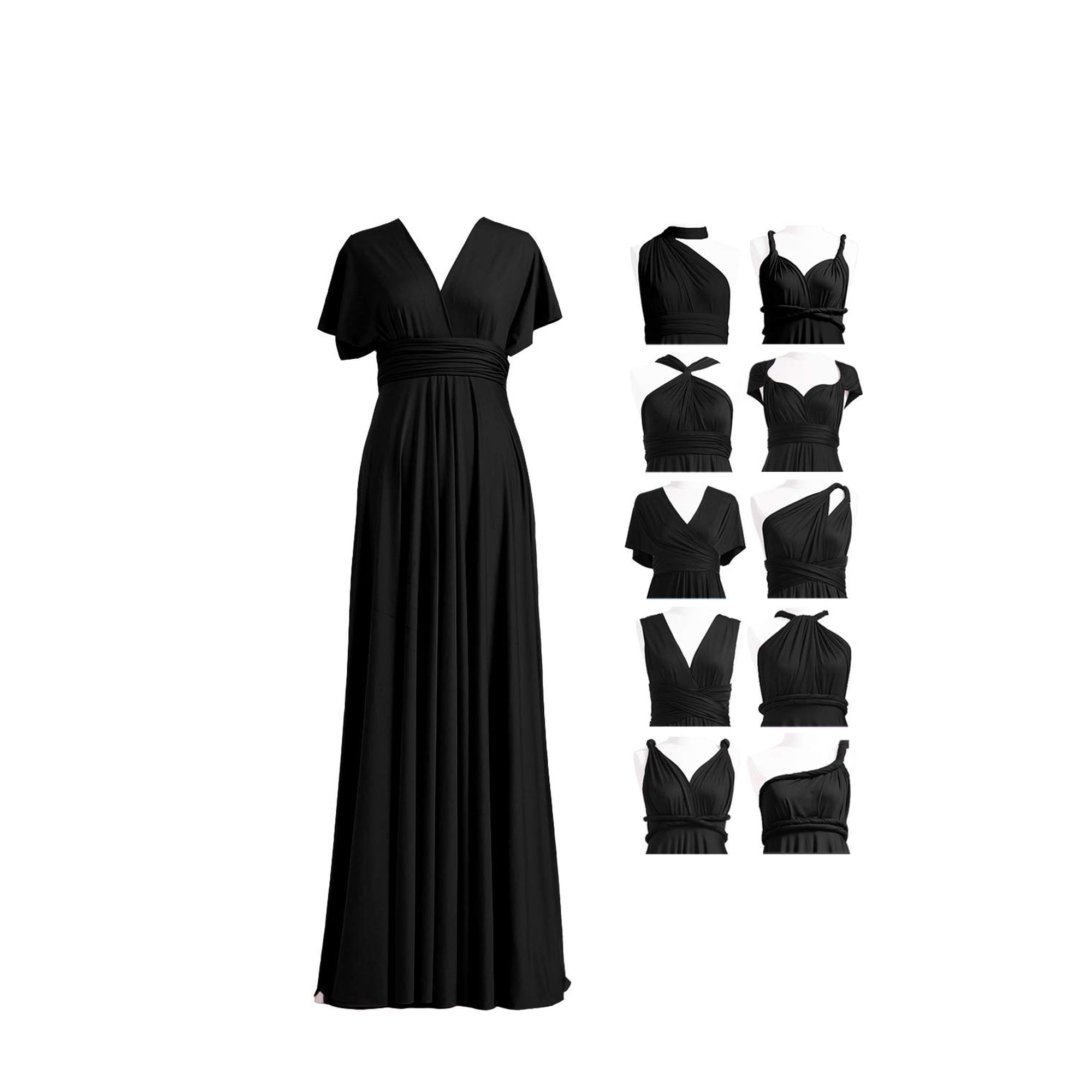 72styles - Vestido 72 Estilos Para Mujer Elegante Y Formal Para Dama De Honor Negro