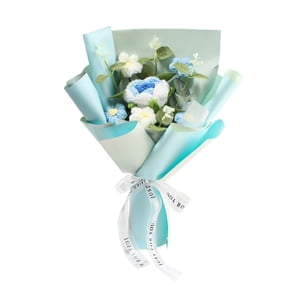 Bothyi - Ramo De Flores De Crochet Terminado, Regalo Para Mamá, Flores Artificiales Tejidas A Mano En Azul