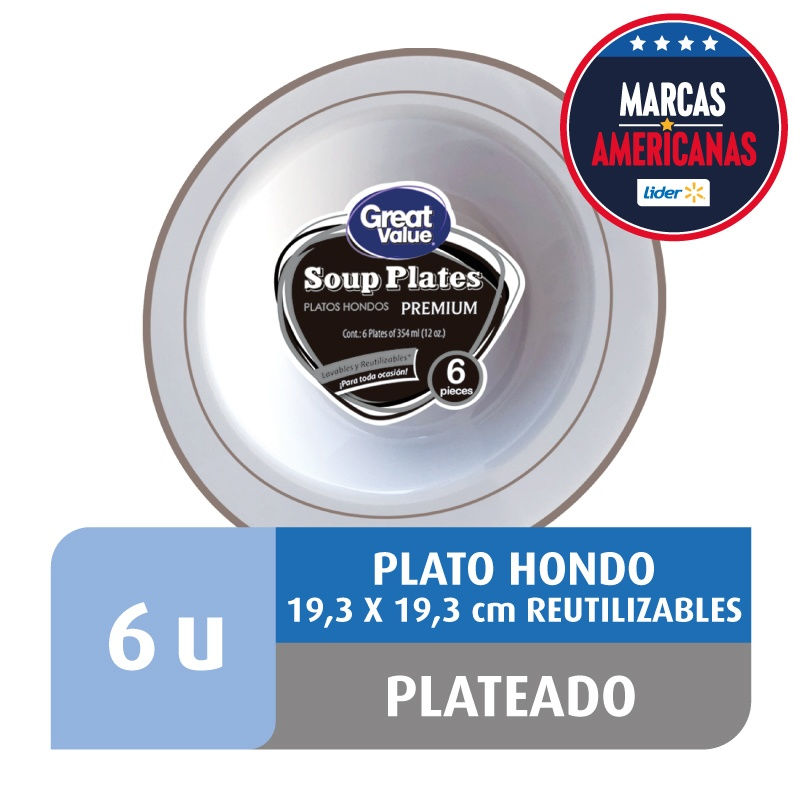 Plato Hondo Rose Gold Premium Reutilizable Great Value