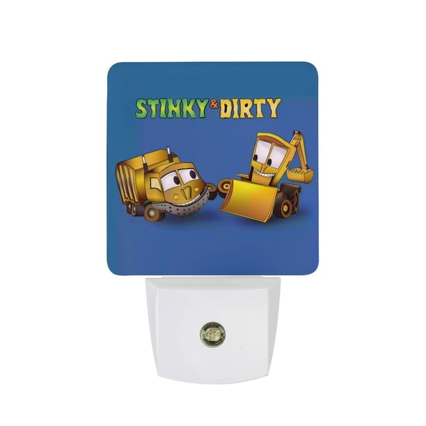Stinky y Dirty Luz nocturna LED con sensor de anochecer a amanecer para dormitorio, baño, pasillo, escaleras - Lámpara LED nocturna de enchufe, 0.5W - 1 pieza