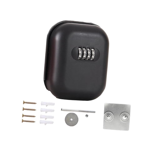 Ioensy - Caja De Seguridad Con Llave Para Pared, Resistente Al Agua, Con Contraseña, Para Exteriores, Apartamentos Y Oficinas, Color Negro