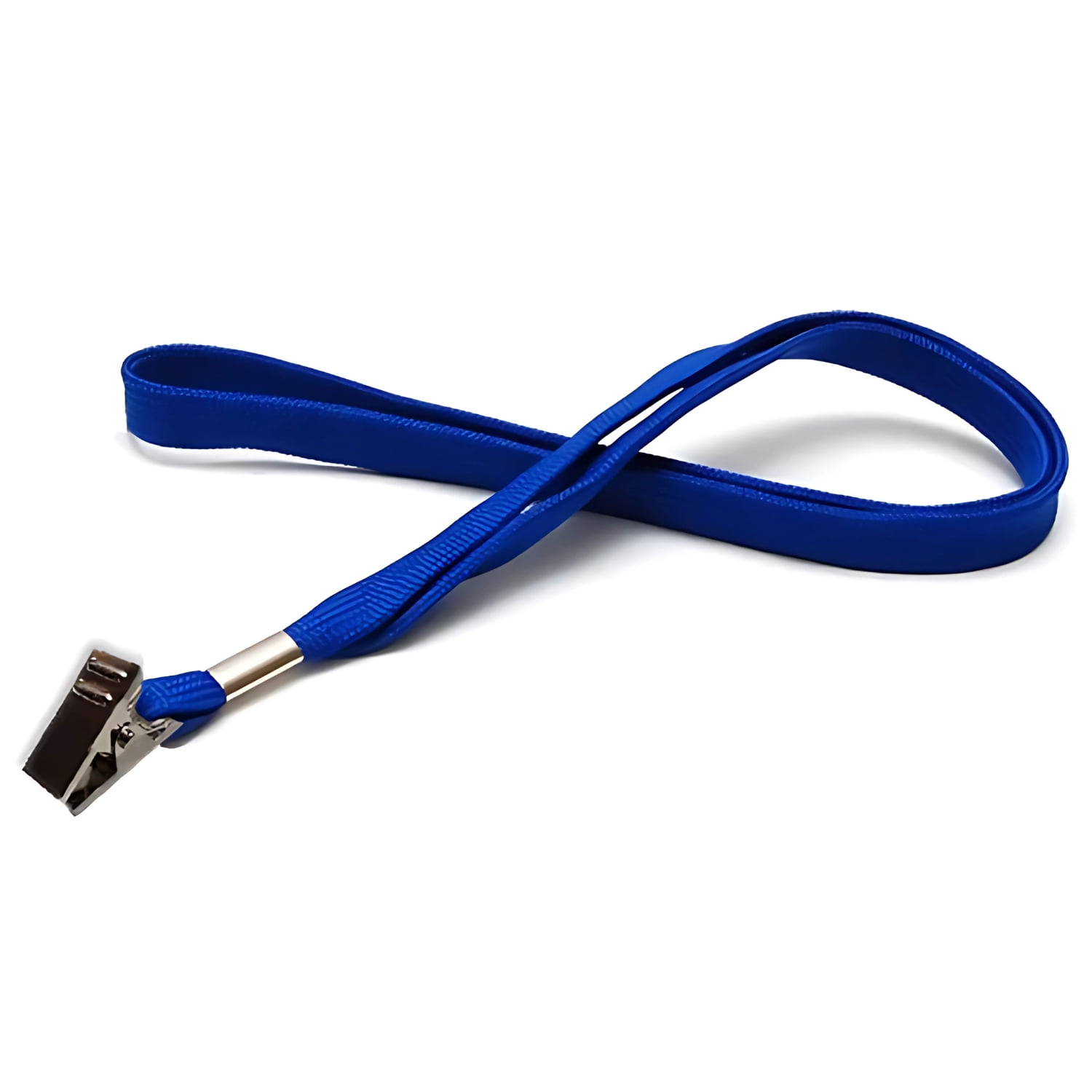 Puntostore - Pack 100 Cintas Porta Credencial Azul Apretador Metal - Ps