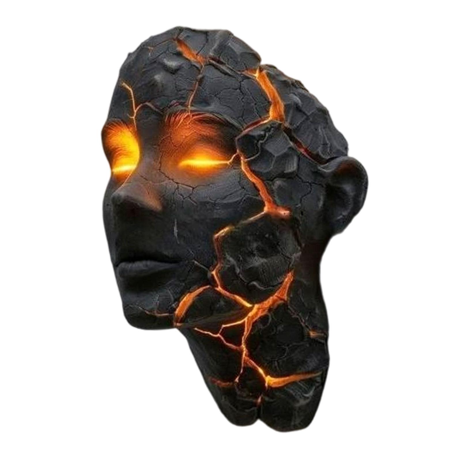 Magideal - Lámpara De Pared Agrietada, Escultura De Resina, Ambiente De Iluminación, Humano 3D, Lámpara De Pared Led, Lámpara De Noche Para Sala De Estar, Dormit