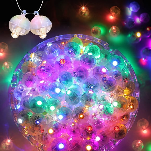 Lámpara LED con forma de bola con flash multicolor ZGWJ de Balloon Lights, 100 unidades