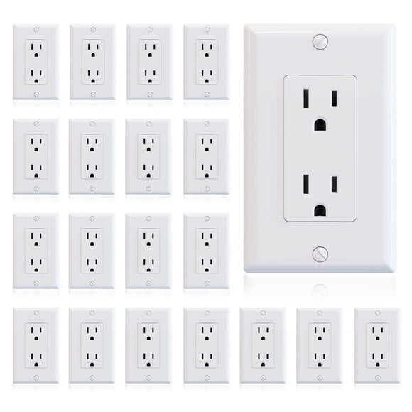 Toma Decorativa ELEGRP 15A 125V Brillo Blanco 20 Unidades