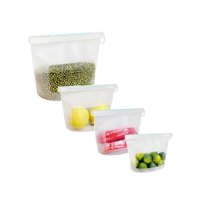 Set De 4 Bolsas Reutilizables De Silicona Para Almacenamiento De Alimentos Culiding