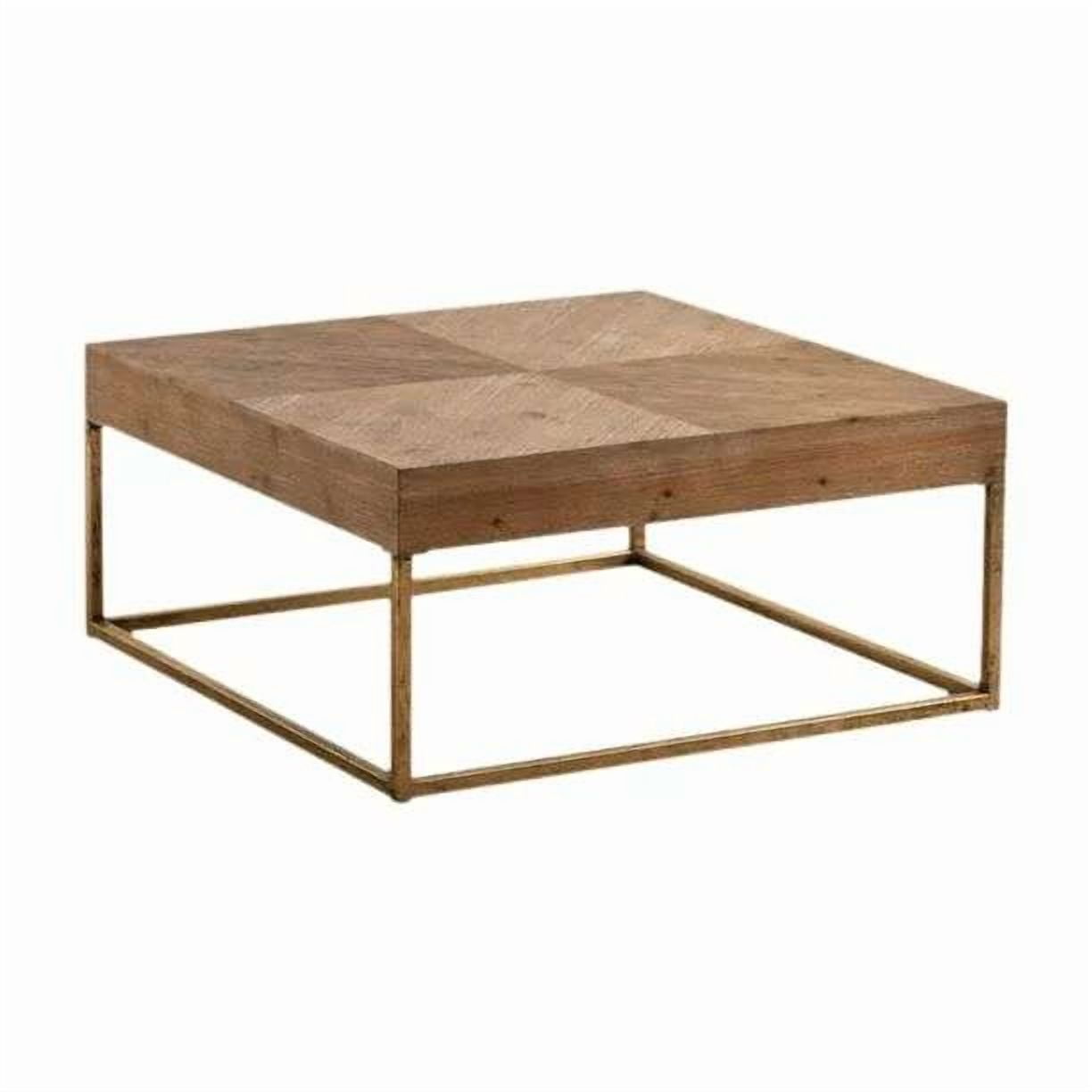 Oem - Mesa De Centro Mesa Lateral Madera Base Metal Cuadrada