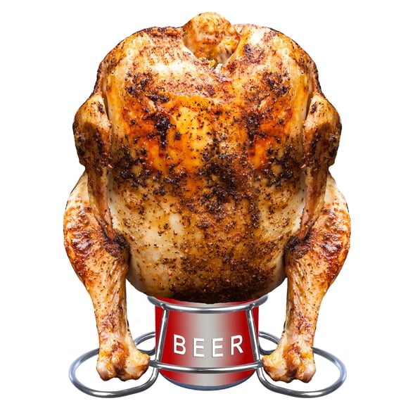 Soporte para pollo con lata de cerveza PBKay de acero inoxidable