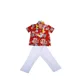 thumbnail image 1 of Traje Tipico Pascuense o Hawaiano Rojo 3 Piezas Guayabera, Pantalon y Collar, 1 of 3
