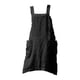 thumbnail image 5 of Delantal De Lino De Algodón Con Bolsillo Delantales De Chef Con Espalda Cruzada Para Mujer XXXL Negro, 5 of 5