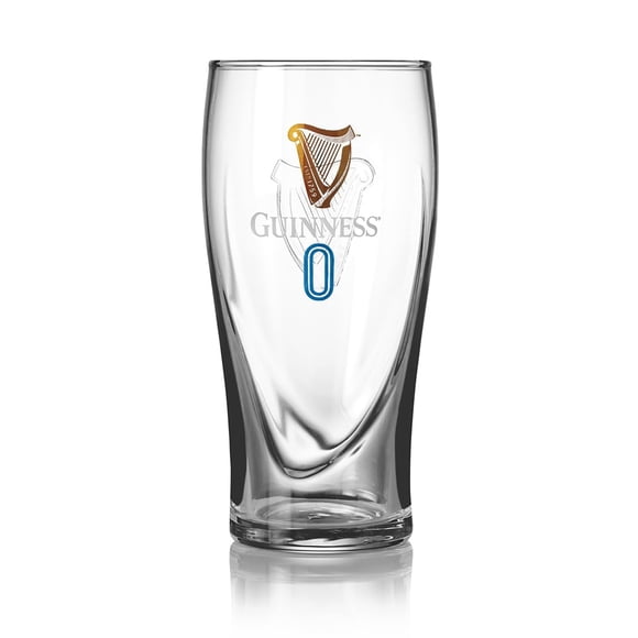 Copa de pinta oficial Guinness 0 Gravity de 20 oz, vaso auténtico para cerveza sin alcohol con arpa dorada y logotipo azul Zero, cristalería irlandesa genuina, paquete individual