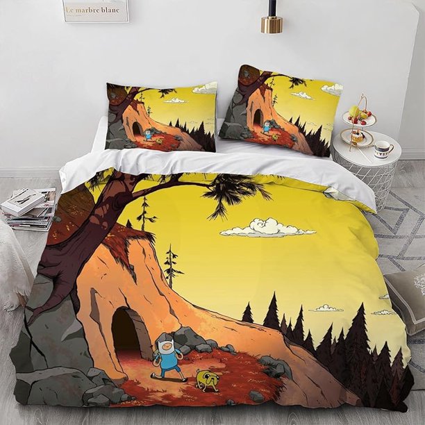 Adventure Finn Explore Time Anime Cover 3D Bedding Comforter Cover 3 Pcs Bedding Set