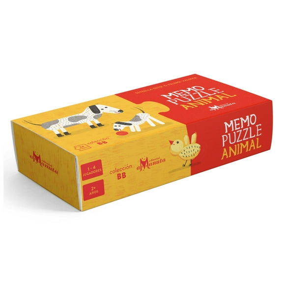 Memo puzzle animal blanco