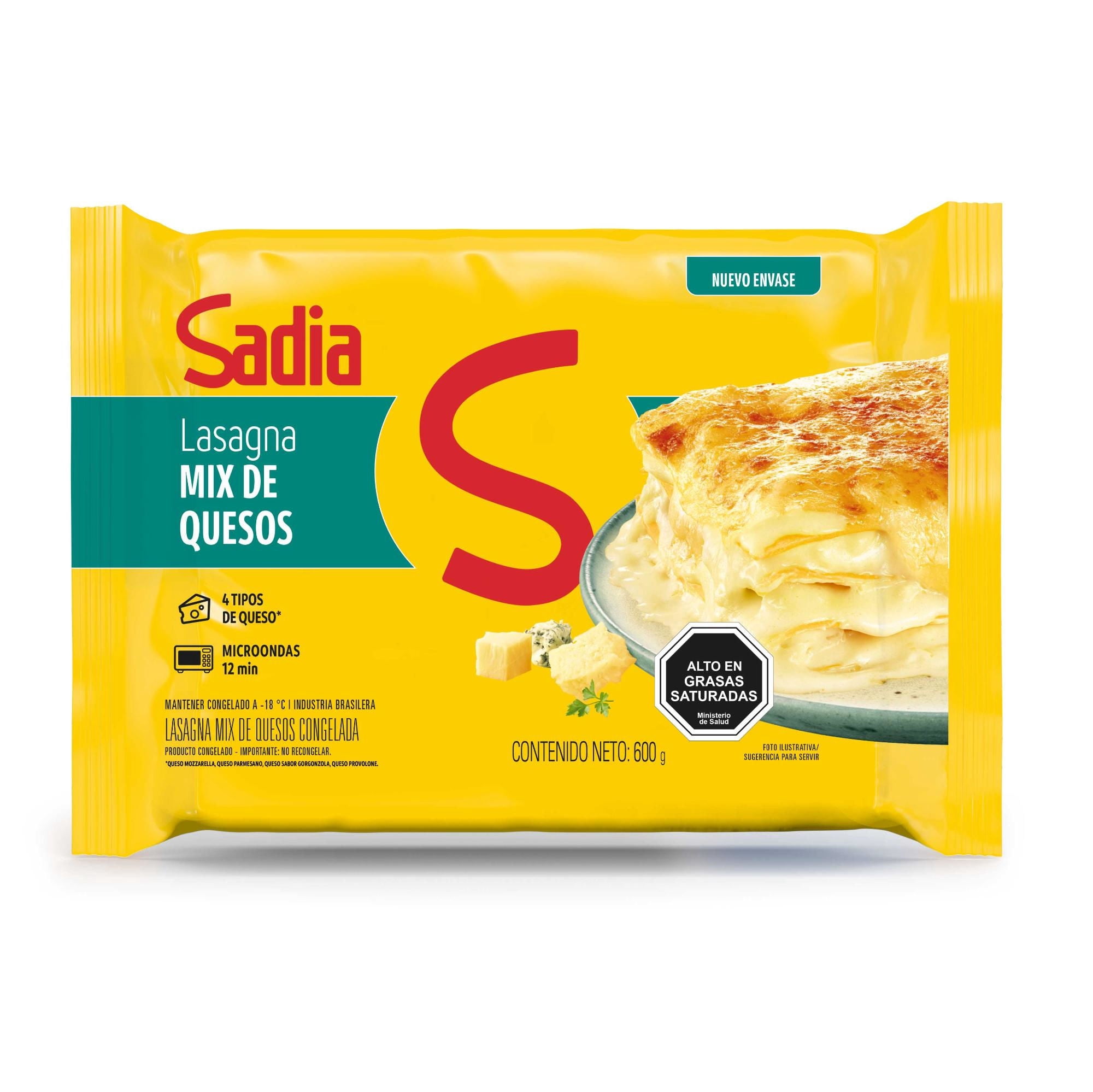 Lasagna Quesos 600 g Sadia