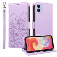 Funda Billetera Foxdock Compatible Con Samsung Galaxy A04E 4G, Diseño Perrito Tierno, Ranuras Para Tarjetas Y Soporte Plegable