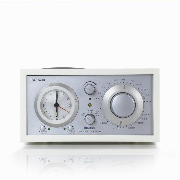 Reloj Tivoli Audio Modelo Three BT Blanco/Plateado