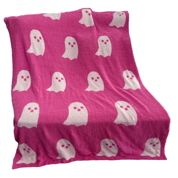 Manta Con Diseño De Fantasmas Que Mantiene El Calor, Mantas De Viaje Para Sofás De Todas Las Estaciones, Color Rosa, 100cm X 150cm