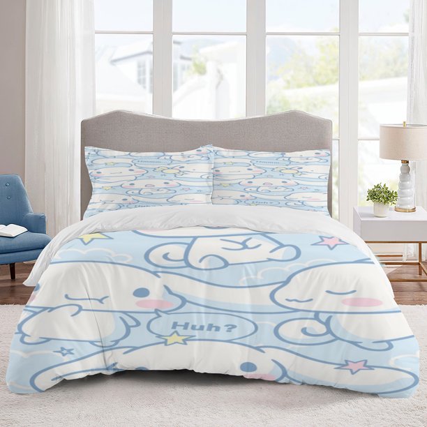 Cinnamoroll Bedding Sets Cartoon Duvet Cover Lightweight 3 Piece Bet Sets for Kids Boys Girls