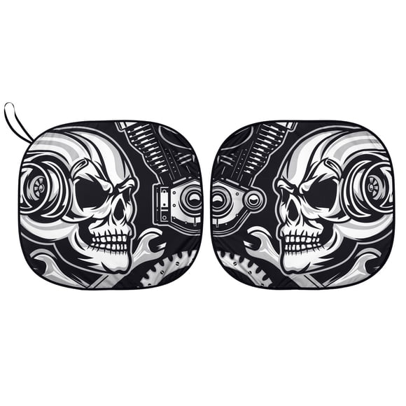 Parasol para parabrisas Auto Drive AD24M43 28 x 31,5 pulgadas diseño calavera
