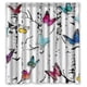 thumbnail image 1 of Cortina de ducha con diseño de mariposas y árbol de abedul, juego de cortinas de baño con ganchos, tamaño 66 x 72 pulgadas, 1 of 3