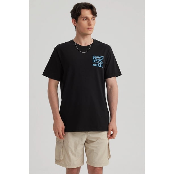 Polera Hombre Print Regular Fit Negro - lll