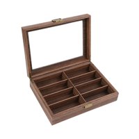Magideal - Caja De Exhibición De Gafas De Sol Caja De Almacenamiento De Anteojos De Madera Con Múltiples Rejillas Soporte Para Anteojos Caja De Almacenamiento De 8 Cuadrículas