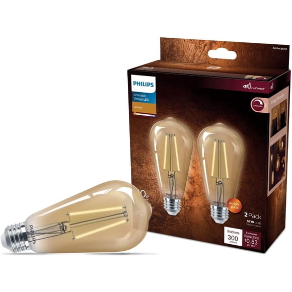 Bombilla Philips LED 700 lúmenes regulable - Pack de 2