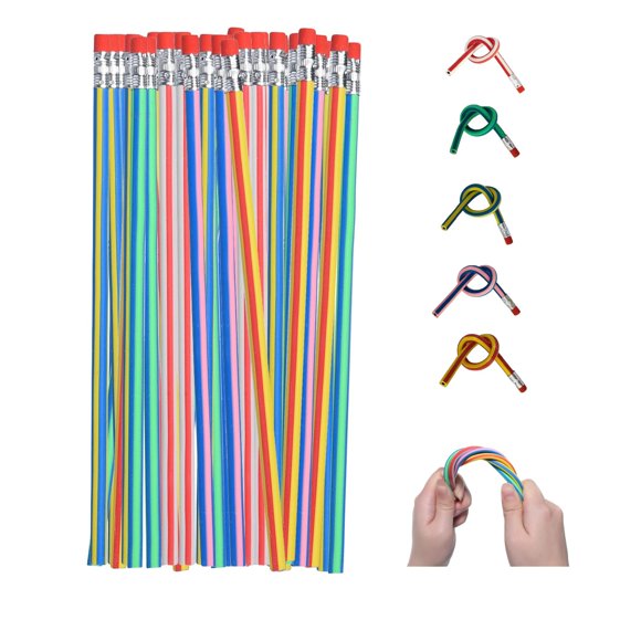 Lápices QDXATIVP Flexibles de Goma 18 cm – Pack de 40
